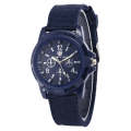 055 Men Canvas Strap Luminous Watch(Blue dial)
