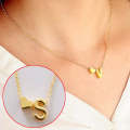 10 PCS Fashion Tiny Dainty Heart Initial Necklace Personalized Letter Necklace, Letter S(Gold)