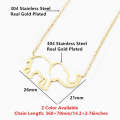 3 PCS Women Stainless Steel Origami Elephant Pendant Necklaces(Gold-color)