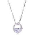 S925 Sterling Silver Clear Spring Water Necklace Valentine Day Accessories(White Gold)