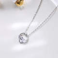 S925 Sterling Silver Clear Spring Water Necklace Valentine Day Accessories(White Gold)