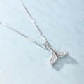 S925 Sterling Silver Fish Tail Necklace Girls Jewelry Whale Tail Necklace(White Gold)