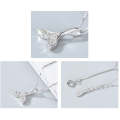 S925 Sterling Silver Fish Tail Necklace Girls Jewelry Whale Tail Necklace(White Gold)