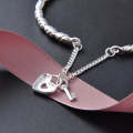S990 Sterling Silver Bracelet Ladies Twist Love Lock Open Bracelet