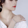 S925 Sterling Silver Natural Crystal Opal Bracelet Love Bracelet(Gold)