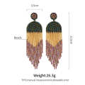 Ethnic Earrings Handmade Beaded Bohemian Tassel Earrings, Colour: Black E68671