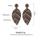 1 Pair Handmade Beaded Rice Bead Earrings Female Retro Earrings(Golden E68693)