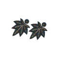1 Pair Handmade Beaded Rice Bead Earrings Female Retro Earrings(Green E68696)
