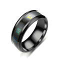 Smart Temperature Ring Stainless Steel Personalized Temperature Display Couple Ring, Size: 11(Black)