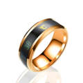 Smart Temperature Ring Stainless Steel Personalized Temperature Display Couple Ring, Size: 11(Ros...