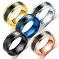 Smart Temperature Ring Stainless Steel Personalized Temperature Display Couple Ring, Size: 11(Yel...