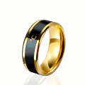 Smart Temperature Ring Stainless Steel Personalized Temperature Display Couple Ring, Size: 12(Yel...