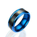 Smart Temperature Ring Stainless Steel Personalized Temperature Display Couple Ring, Size: 12(Blue)