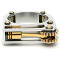 5 PCS Mechanical Two-Tone Ring Gear Novelty Jewelry Ring, Size: 6