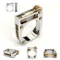 5 PCS Mechanical Two-Tone Ring Gear Novelty Jewelry Ring, Size: 11