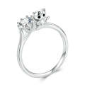 BSR351 Sterling Silver S925 Cat Zircon Platinum Plated Animal Ring(No.7)