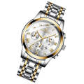 FNGEEN 4006 Men Trendy Waterproof Quartz Watch(Gold White Surface)