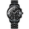 FNGEEN 4006 Men Trendy Waterproof Quartz Watch(Black Steel Black Surface)