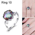 Seven Colored Gemstone Zircon Ring Solid 925 Sterling Silver Jewelry Ring 10