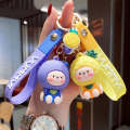 5 PCS Cartoon Animal Fruit Soft Rubber Doll Keychain School Bag Pendant(Blueberry)