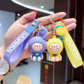 5 PCS Cartoon Animal Fruit Soft Rubber Doll Keychain School Bag Pendant(Pineapple)