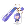 5 PCS Cartoon Animal Fruit Soft Rubber Doll Keychain School Bag Pendant(Blueberry)