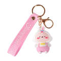5 PCS MX-80100 Cartoon Cute Rabbit Simple Schoolbag Pendant Car Key Ring(Pink)
