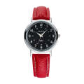 YAZOLE 281 Dual Digital Dial Simple Retro Business Couple Quartz Watch(Large Black Tray Red Belt)