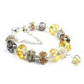 Ladies Crown Colorful Crystal Beaded Bracelet Handmade Glass Bead Bracelet Length: 18cm(DZ32)