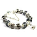 Ladies Crown Colorful Crystal Beaded Bracelet Handmade Glass Bead Bracelet Length: 18cm(DZ33)