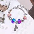 2 PCS Crystal Unicorn Bracelet DIY Handmade Jewelry Female Child Snake Bone Bracelet Length:14cm(...