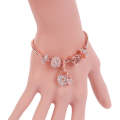 SL131 19cm Women Rose Gold Beaded Bracelet