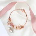 MGZ03 Rose Gold Love Heart Lock Decorative Bracelet, Length: 18cm