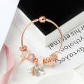 MGZ03 Rose Gold Love Heart Lock Decorative Bracelet, Length: 18cm