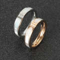 Three s Color Shell  Ring Titanium Steel Gold-Plated Couple Ring, Size: 6 US Size(Rose Gold)