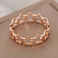 2 PCS Vintage Titanium Steel Five-Pointed Star Hollow Ring, Size: 7 US Size(Rose Gold)