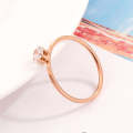 3 PCS Very Fine Six-Claw Single  Ring -Set Titanium Steel Women Ring, Size: US Size 8(Rose Gold)