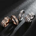 2 PCS Girls Simple Titanium Steel  Ring, Size: US Size 5(Single Row Silver)