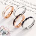 4 PCS Simple Black White Epoxy Couple Ring Women Titanium Steel Ring Jewelry, Size: US Size 4(Bla...