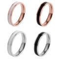 4 PCS Simple Black White Epoxy Couple Ring Women Titanium Steel Ring Jewelry, Size: US Size 7(Whi...