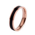 4 PCS Simple Black White Epoxy Couple Ring Women Titanium Steel Ring Jewelry, Size: US Size 8(Bla...
