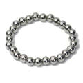3 PCS Silver Stainless Steel Round Bead Bracelet(6mm)