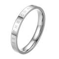 3 PCS Fashion Simple Narrow BE THECHANGE Ring Electroplated 18k Titanium Steel Couple Ring, Size:...