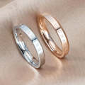3 PCS Fashion Simple Narrow BE THECHANGE Ring Electroplated 18k Titanium Steel Couple Ring, Size:...