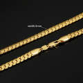 2 PCS 5mm Full Sideways Gold Plated Necklace Fashion Jewelry, Specification: 24 inch (60cm)