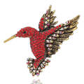 2 PCS Inlaid Bee Bird Brooch Personality Clothing Pins Scarf Buckle(Red )