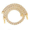 2 PCS TZ100 Hip Hop Cuban Necklace Clothes Accessories For Men, Colour: Golden 26 Inches