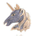 3 PCS s Unicorn Brooch Cartoon Women Accessories With Dripping Oil Pin(Gray)