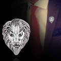 3 PCS Personality Creative Lion Brooches Retro Alloy Animal Badge Coat Suit Chest Blossom(Silver)