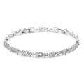 Women Shining Cubic Zircon Crystal Jewelry Bracelet(silver)